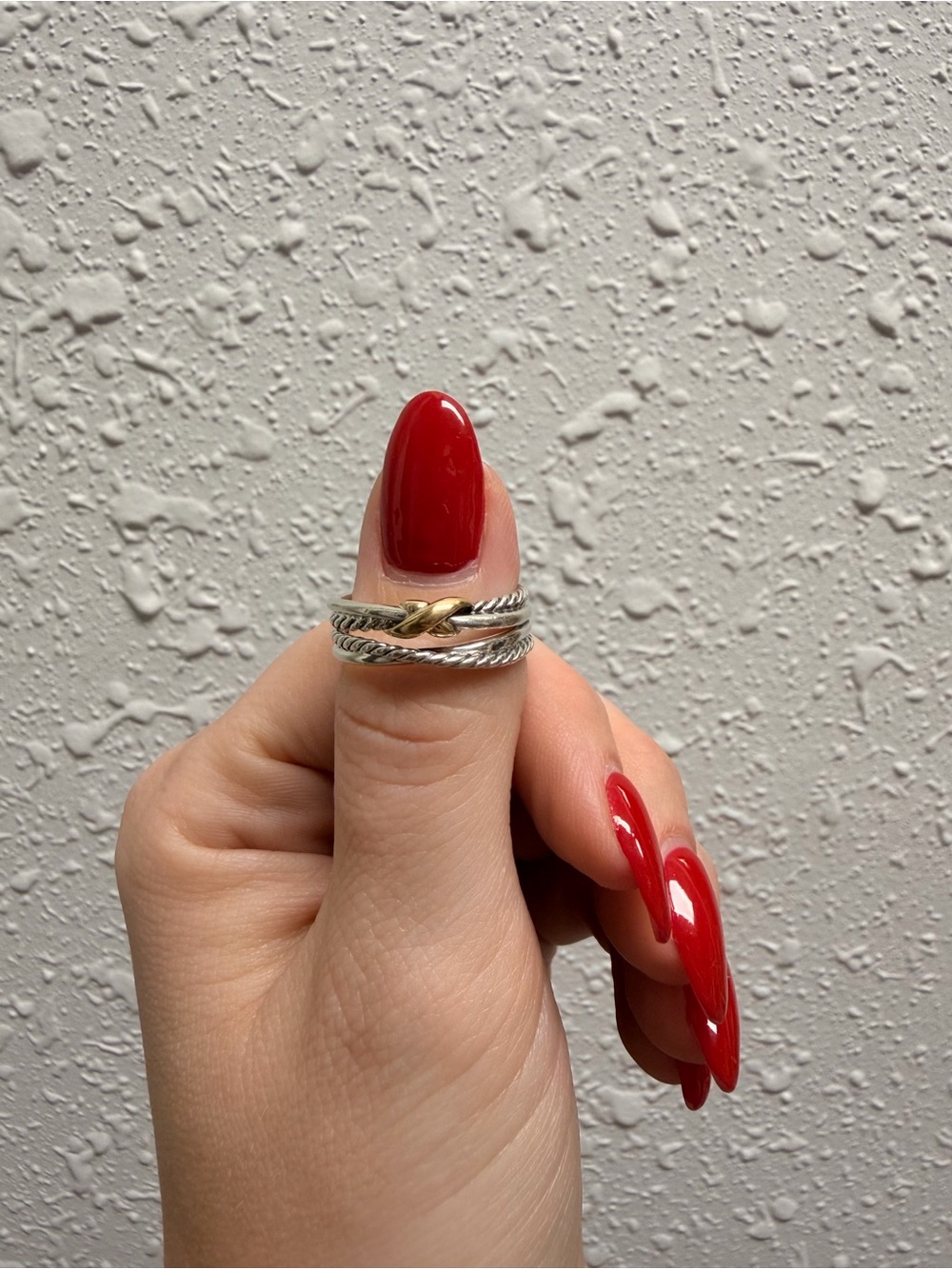 David Yurman Two-Tone Twisted Knot Ring in Silver and Gold